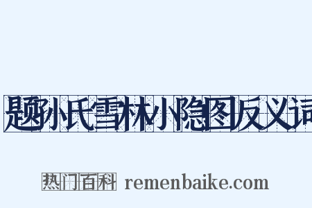 题孙氏雪林小隐图反义词是什么意思的图片